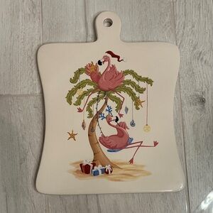 Holiday Flamingo Cutting Board